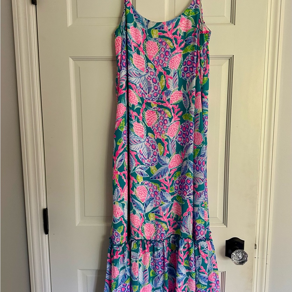 Lilly Pulitzer Pink and Blue Maxi Dress